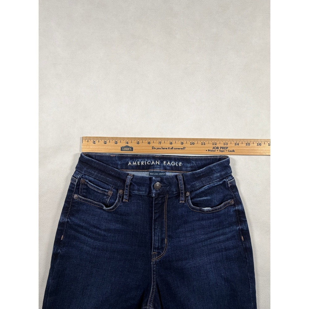 American Eagle Curvy Super High-Rise Flare Jeans Dark Wash Size 6 Regular 26 - Picture 6 of 11